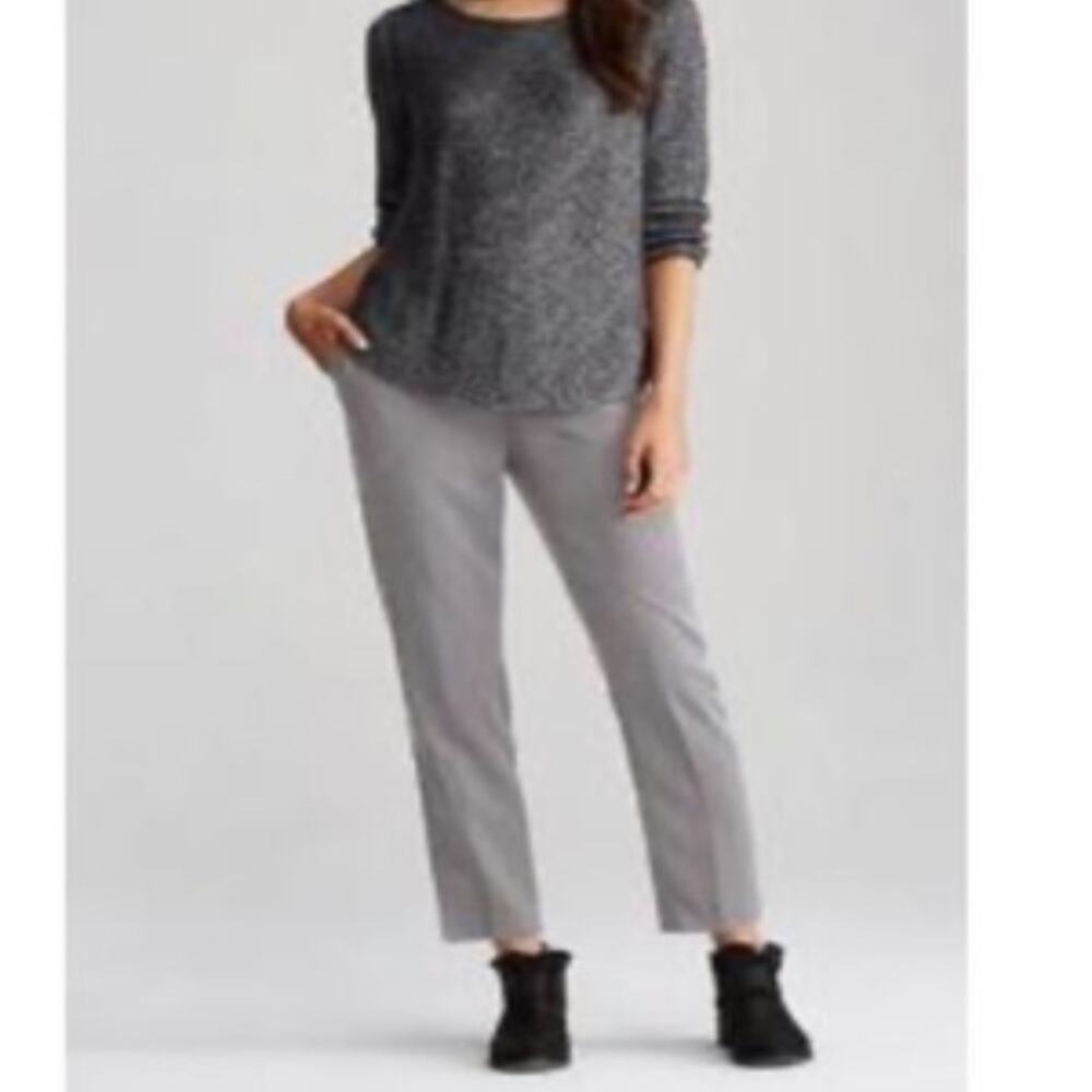 Eileen Fisher Tencel Tapered Ankle Pants in Smoke Womens M